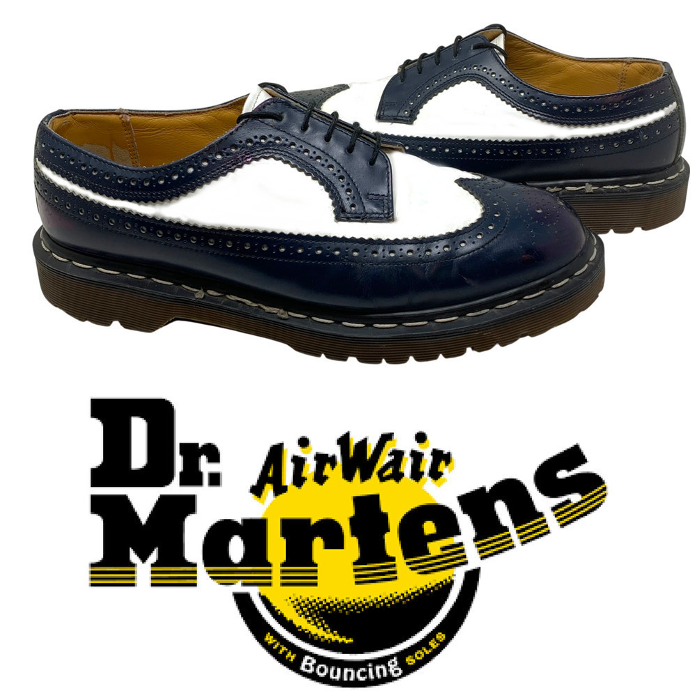 Vintage DR. MARTENS Wingtip 3989 Bex Brogues Navy White Men's UK 9 US 10 England